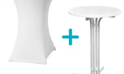 banketovy stol priemer 70cm+elasticky navlek biely v2