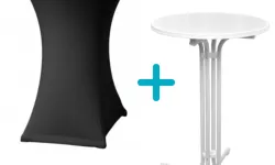 banketovy stol priemer 70cm+elasticky navlek cierny v2